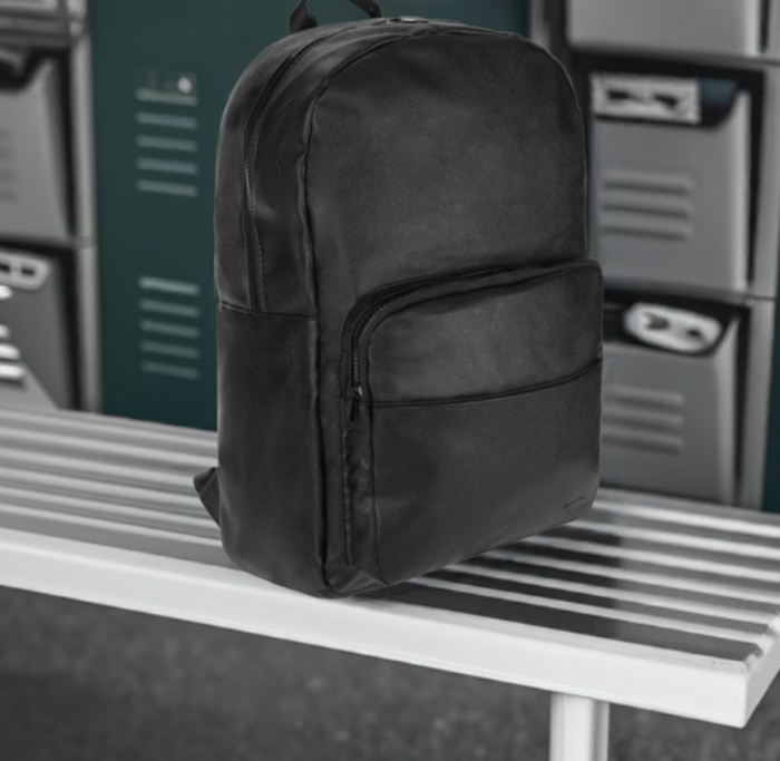 Rucsac negru mat, piele eco, 30x13x46 cm [4]
