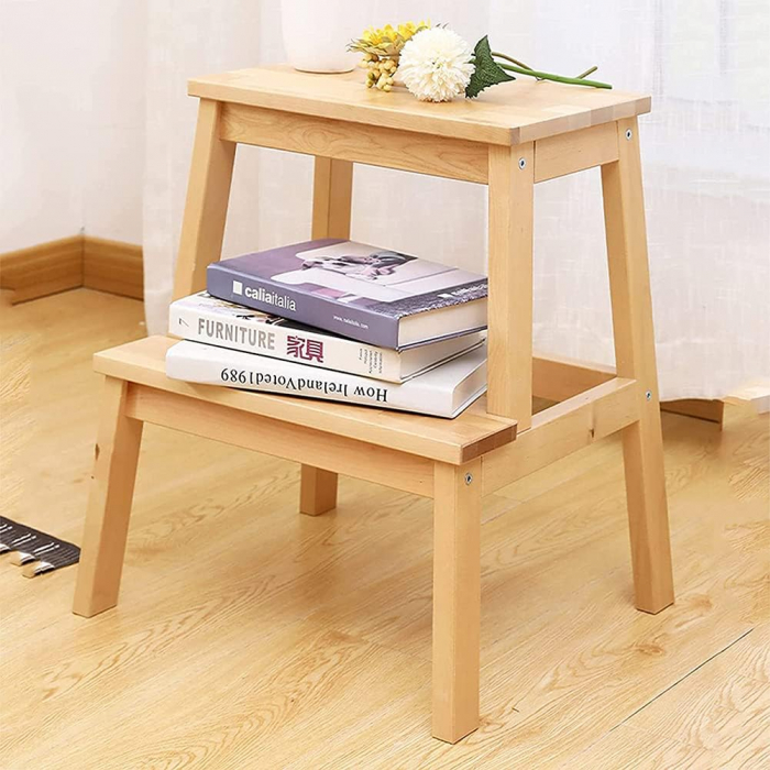 Scaun inaltator cu 2 trepte, multifunctional, bambus, 50 cm [3]