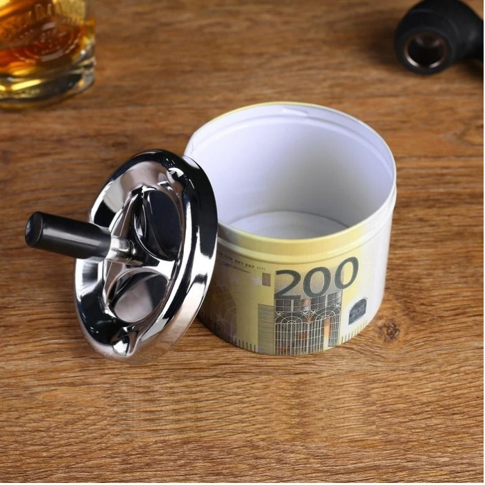 Scrumiera antivant metalica, imprimeu 200 euro [2]