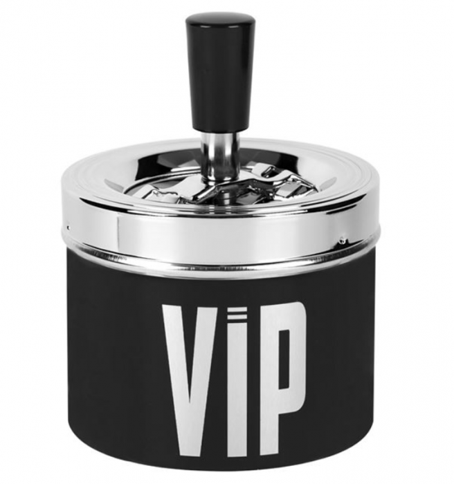 Scrumiera anti-vant, din metal, cu capac, 9x14 cm [1]