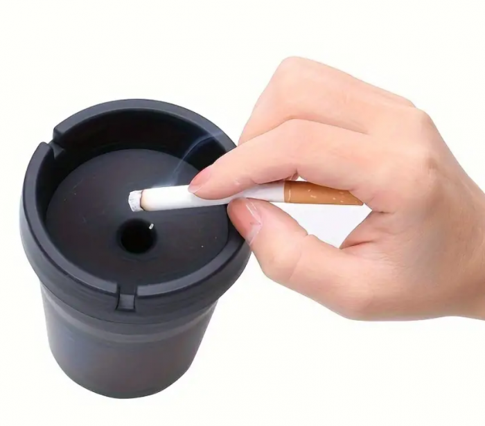 Scrumiera auto, neagra, plastic, 8x11 cm [3]