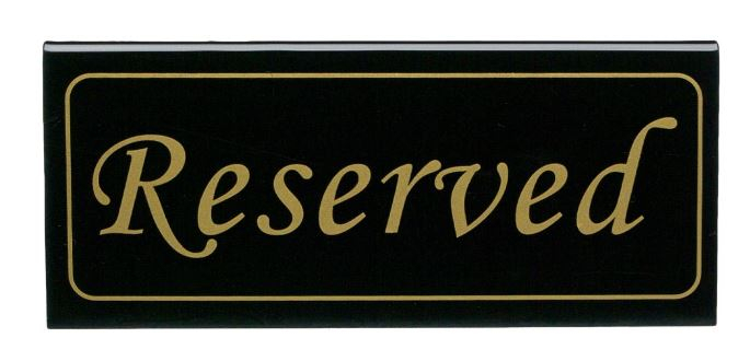 Semn metalic Reserved, 16 x 7 cm [2]