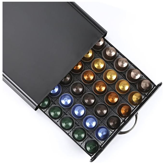 Suport pentru 50 capsule cafea Nespresso, negru, 40x24x5 cm [3]