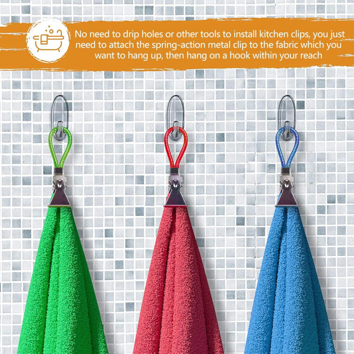Set 10 carlige colorate pentru perete/usa, metalice, 5 cm [4]