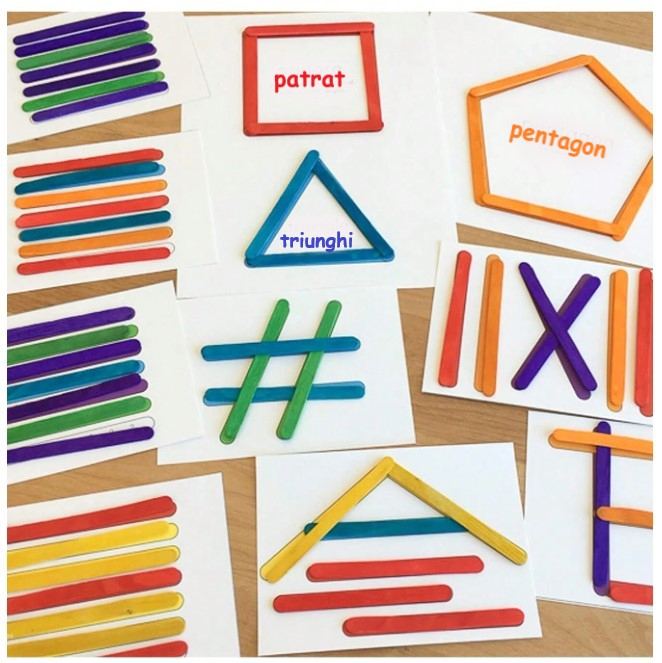 Set 100 betisoare pentru creatii, educationale, colorate, 11 cm [2]