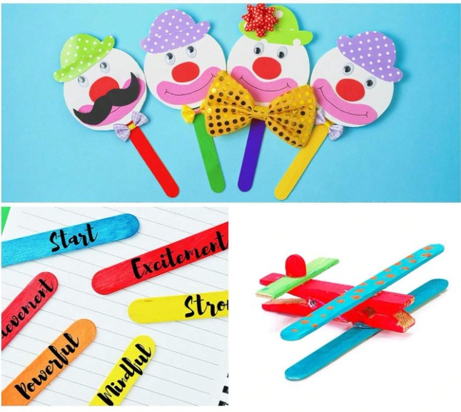 Set 100 betisoare pentru creatii, educationale, colorate, 11 cm [6]