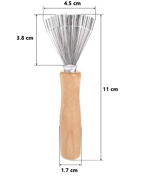 Set 2 accesorii de curatare peria de par, otel inoxidabil/lemn, 11 cm [7]