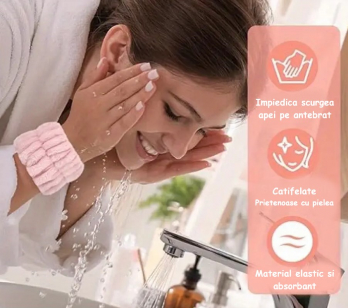 Set 2 bratari cosmetice, pentru incheieturi, roz [2]