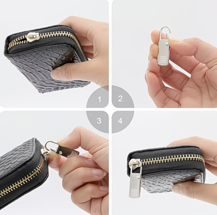 Set 2 buc cap fermoar, kit inlocuiere glisor, mecanism carabinier, pentru toate tipurile de fermoare, pentru genti, rucsacuri, imbracaminte, incaltaminte, valize sau portofele, 3.5x1 cm [4]