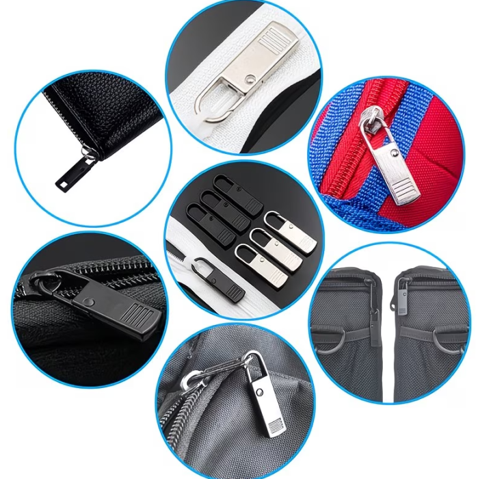 Set 2 buc cap fermoar, kit inlocuiere glisor, mecanism carabinier, pentru toate tipurile de fermoare, pentru genti, rucsacuri, imbracaminte, incaltaminte, valize sau portofele, 3.5x1 cm [5]