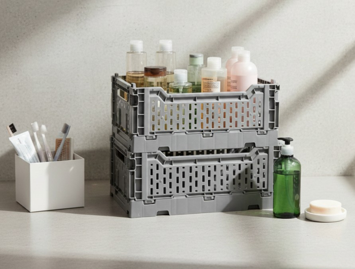 Set 2 buc lada din plastic dur, pliabila, 27x17x10 cm, 4 litri, utilizare universala [2]