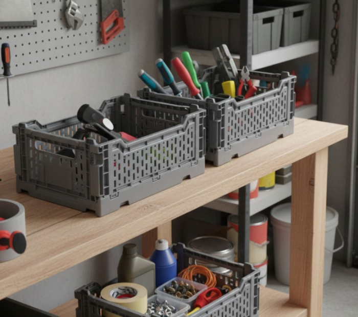 Set 2 buc lada din plastic dur, pliabila, 27x17x10 cm, 4 litri, utilizare universala [4]