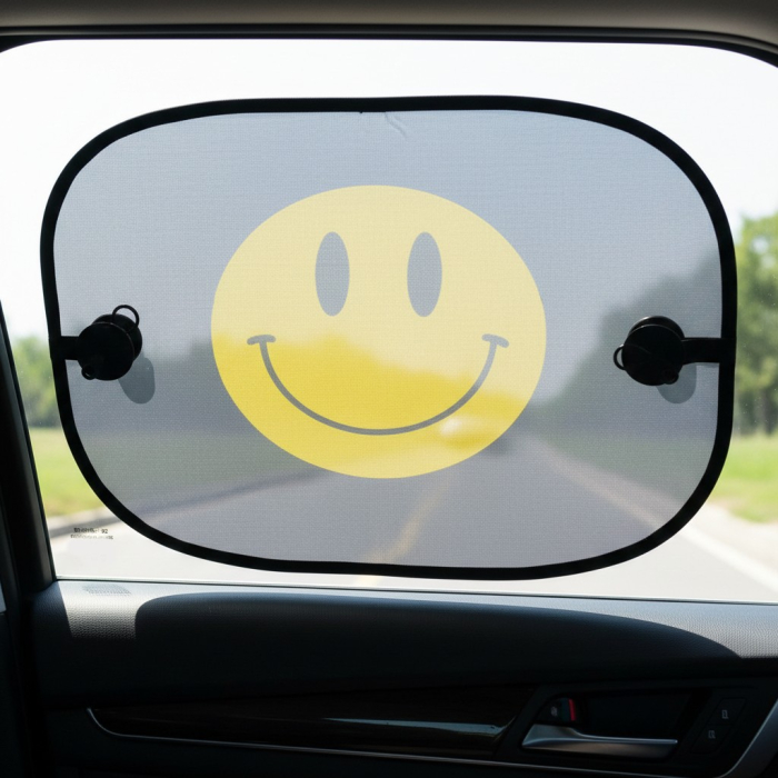 Set 2 buc parasolare auto, model Smiley, 44x36 cm [2]