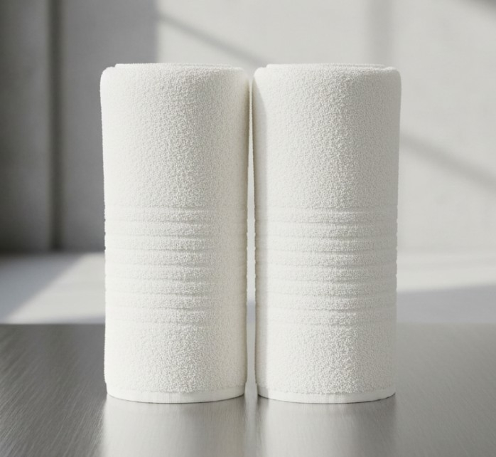 Set 2 buc prosp alb, 100% bumbac, baie/bucatarie, 50x30 cm [2]