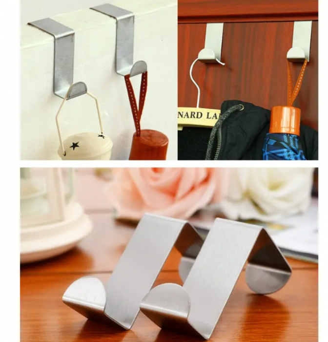 Set 2 carlige inox, prindere pe usa [3]