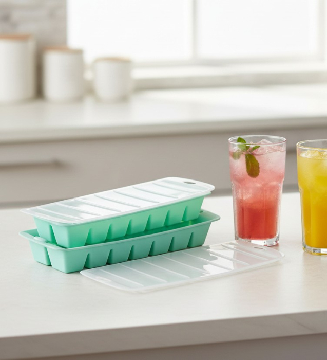 Set 2 forme cu capac, pentru 14 cuburi de gheata, 30x14x5 cm [4]
