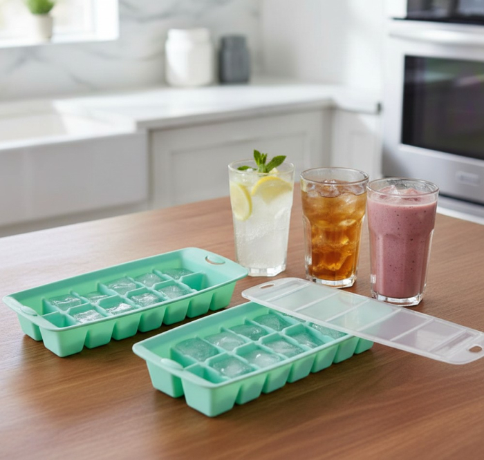 Set 2 forme cu capac, pentru 14 cuburi de gheata, 30x14x5 cm [5]