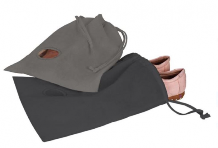 Set 2 huse depozitare incaltaminte, Syamag, 42x32 cm, negru/gri [2]