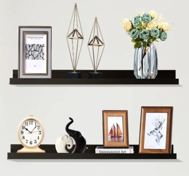 Polita din MDF neagra, feronerie inclusa, 55x12 cm [2]