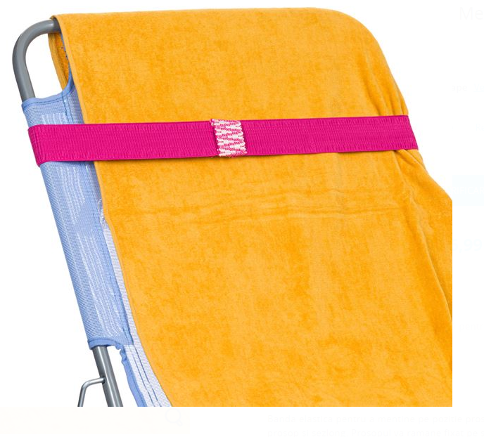 Set 2 benzi elastice, fucsia,  pentru mentinerea fixa a prosopului, 100x5 cm [3]