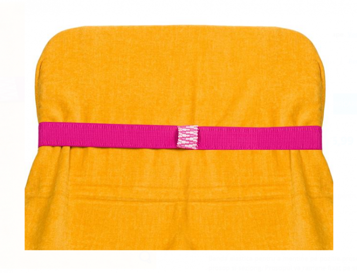Set 2 benzi elastice, fucsia,  pentru mentinerea fixa a prosopului, 100x5 cm [2]