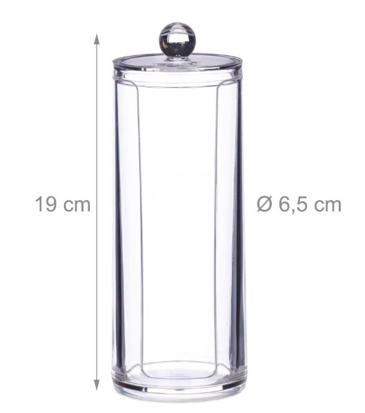 Set 2 suporturi dischete demachiante, acril, transparent, 19 x ø 6,5 cm [4]