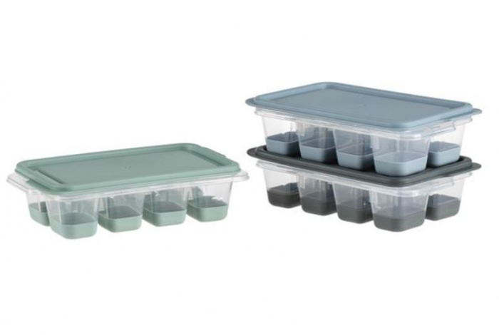 Set 3 forme de gheata, plastic/silicon, 8 cuburi/cutie, 13x7.5x3.5 cm [3]