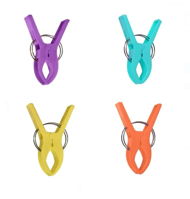 Set 4 carlige mari de rufe sau pentru fixarea prosoapelor de plaja, 12 cm [3]