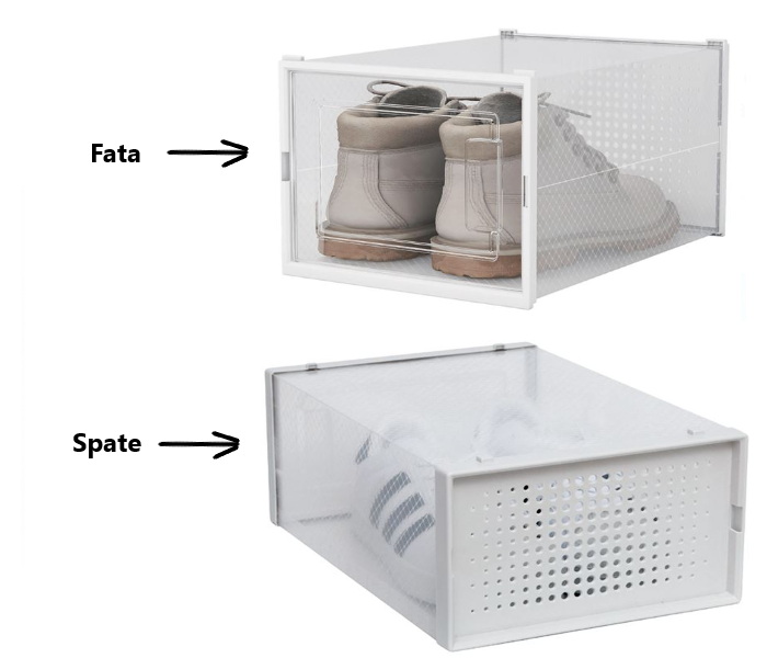 Set 4 cutii depozitare Incaltaminte, cu fereastra, plastic transparent, 33.4x23x14.5 cm [3]