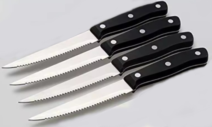 Set 4 cutite bucatarie, cu lama zimtata, otel inoxidabil, rezistente, potrivite pentru toate nevoile [4]