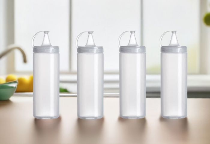 Set 4 dozatoare transparente, cu capac si dop, 700 ml, 26x7 cm [3]