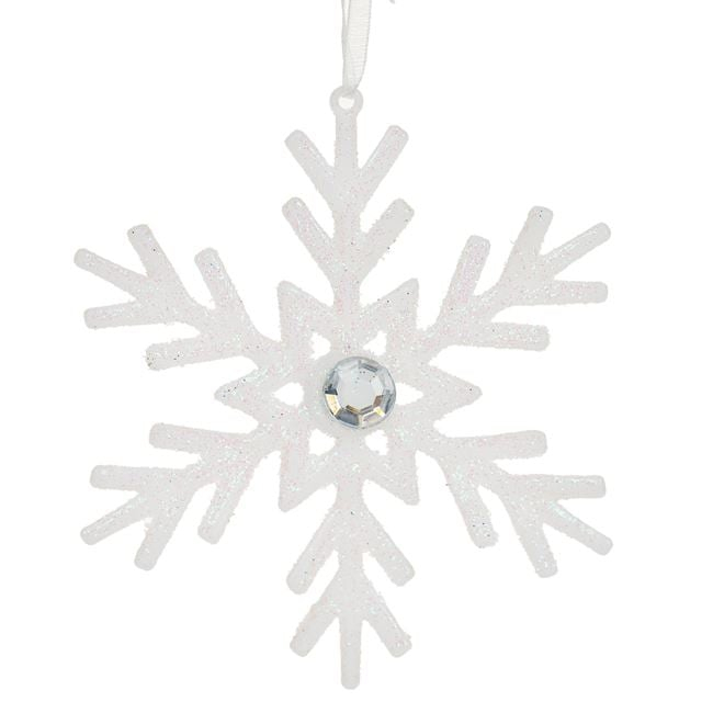 Set 4 globuri, fulg de nea, slipici alb, 10 cm [2]