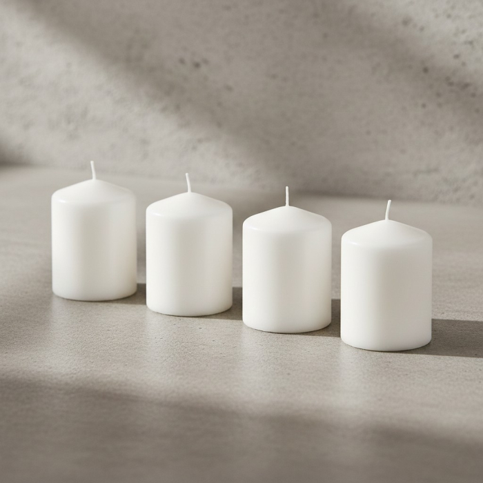 Set 4 lumanari bloc neparfumate, 8x6 cm [2]