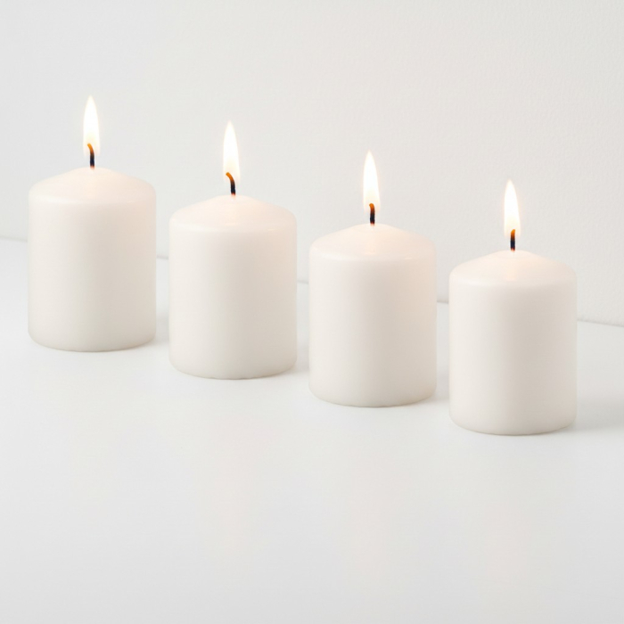 Set 4 lumanari bloc neparfumate, 8x6 cm [3]