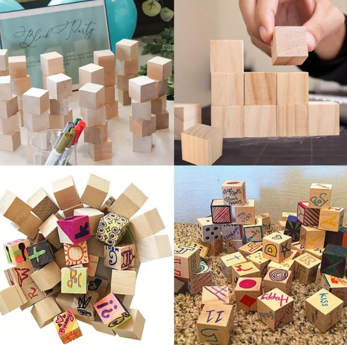 Set 49 cuburi din lemn, pentru creatii artistice, 1.5 cm [2]