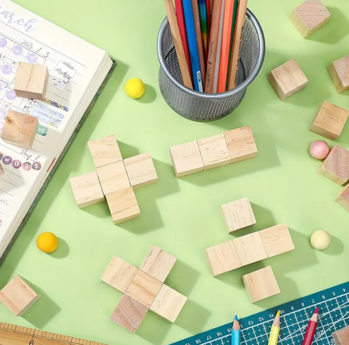 Set 49 cuburi din lemn, pentru creatii artistice, 1.5 cm [3]
