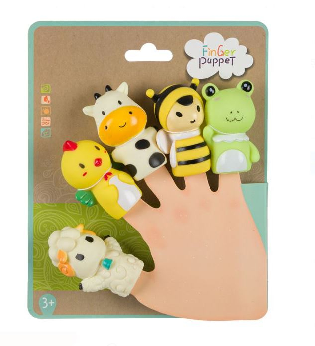 Set 5 marionete pentru degete, animale de la ferma, 3 ani + [3]