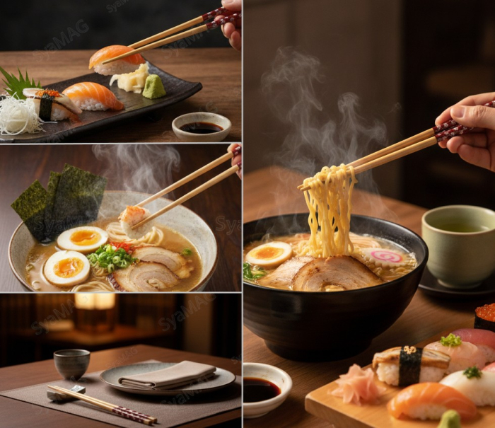 Set 5 perechi betisoare chinezesti, chopsticks, din bambus, 24 cm, bej/rosu, utilizare universala, Horeca, pentru restaurante, terase, fast-food-uri sau evenimente [2]