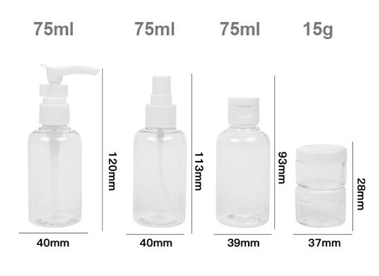 Set 5 recipiente calatorie, din plastic, transparente, cu gentuta [3]