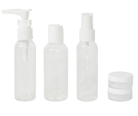 Set 5 recipiente calatorie, din plastic, transparente, cu gentuta [2]