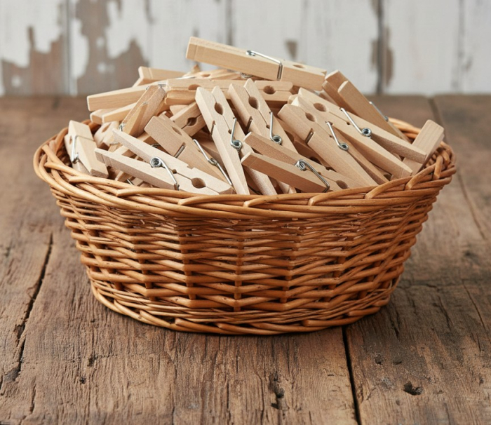 Set 50 carlige din lemn, pentru rufe, 8.5 cm [2]