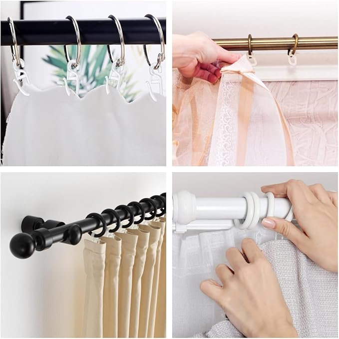 Set 50 carlige perdea pentru inele, plastic transparent [2]