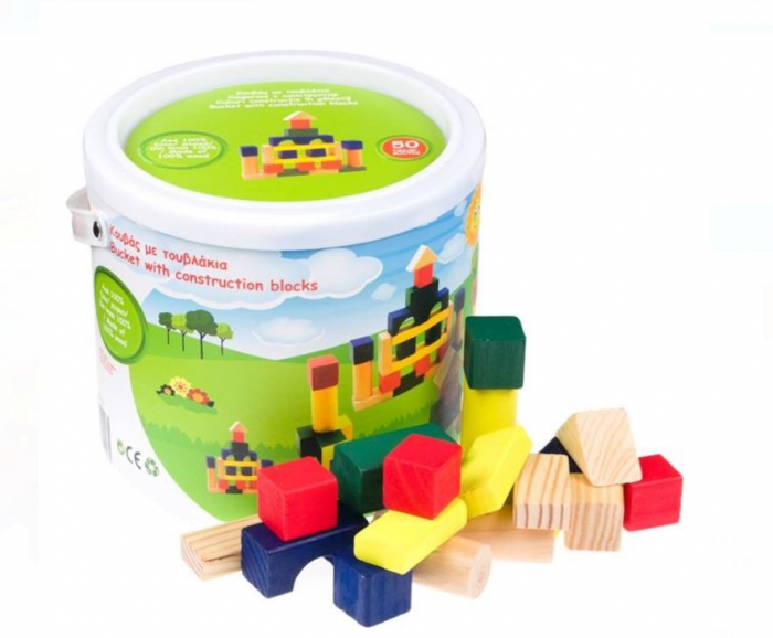 Set 50 cuburi din lemn pentru construit in galeata [2]