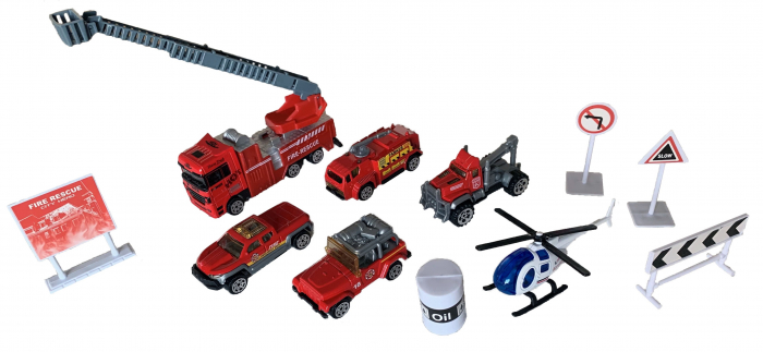 Set 6 vehicule metalice pompieri cu accesorii [4]