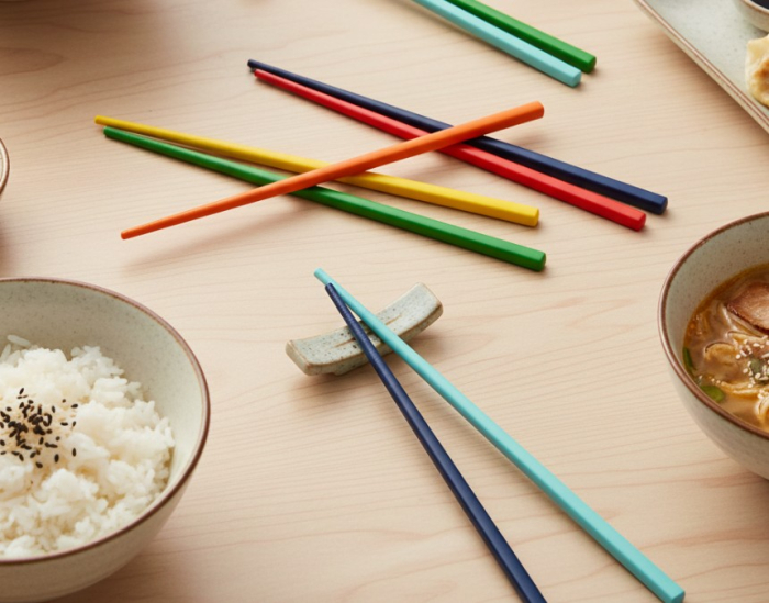 Set 8 betisoare chinezesti, chopsticks, din bambus, colorate, 23 cm [3]