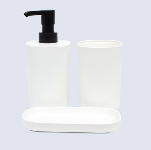 Set accesorii baie, suport periuta de dinti, dozator sapun si tava, 3 piese [2]