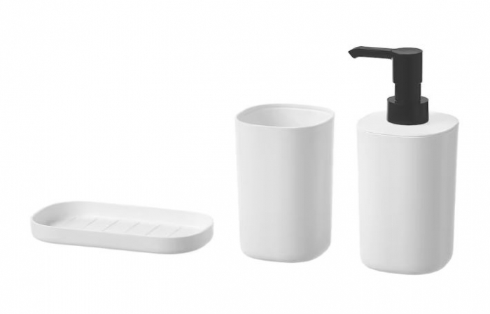 Set accesorii baie, suport periuta de dinti, dozator sapun si tava, 3 piese [3]