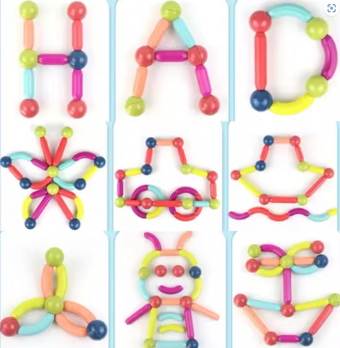 Set constructie interactiv, piese magnetice, 36 buc, 3 ani + [9]