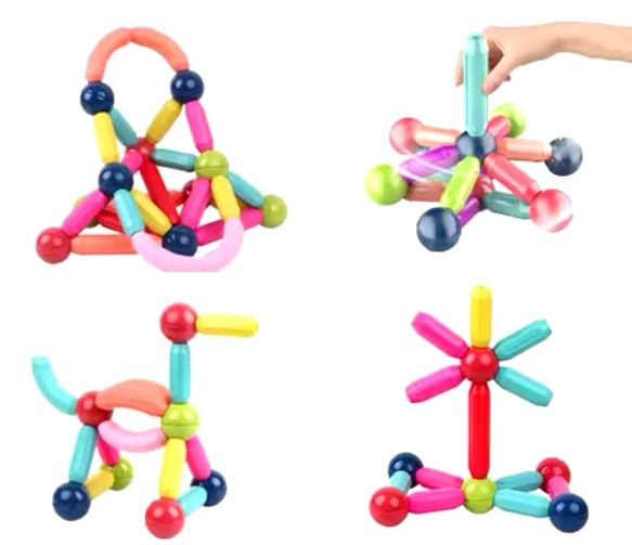 Set constructie interactiv, piese magnetice, 36 buc, 3 ani + [4]