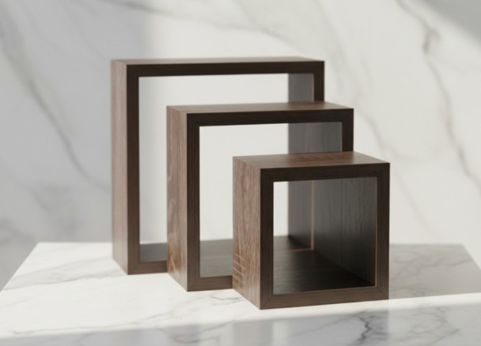 Set de 3 polite suspedate in forma de cub, wenge [2]